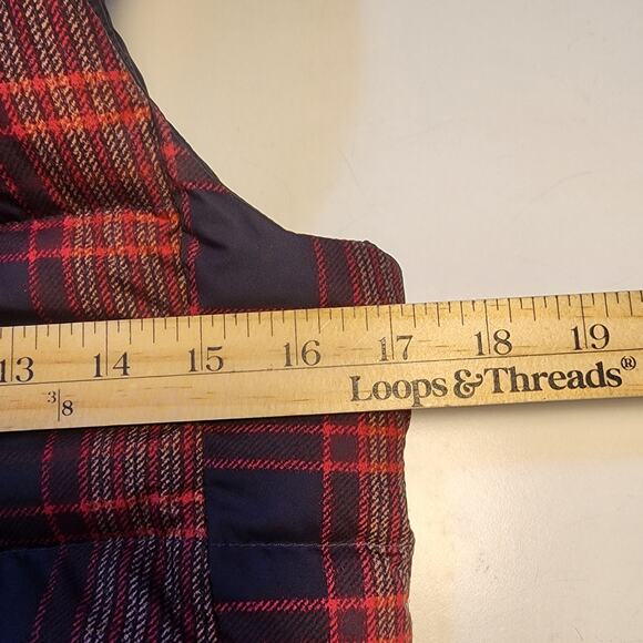 Patagonia Down With It Vest Women S Plaid Sherpa Lined Hooded Goose Down Warm - Picture 7 of 8